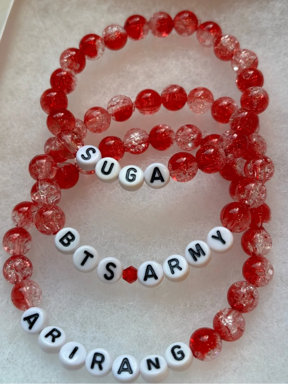 (3pcs) BTS SUGA BIAS ARIRANG 2026 RED BRACELET BUNDLE